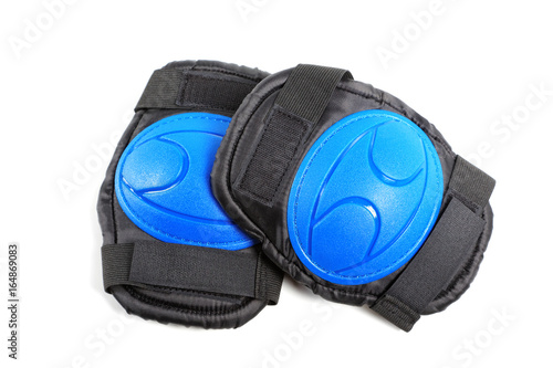 Knee pads and elbow pads isolated on white background