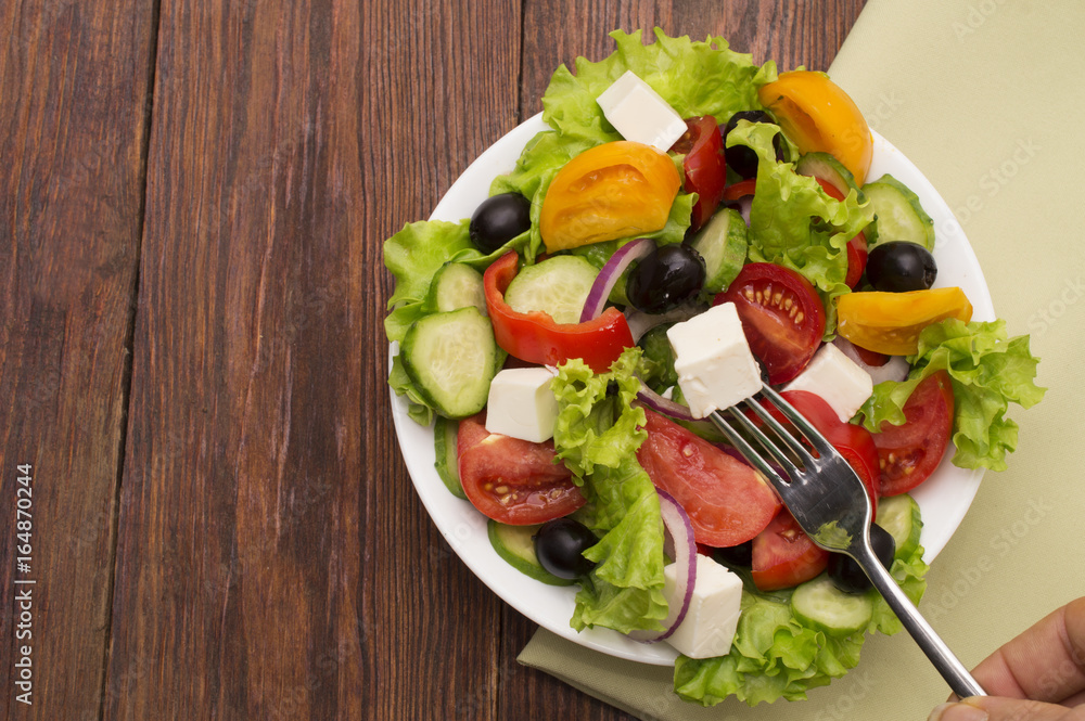 fresh vegetable salad isolated on white background fresh vegetable salad isolated on white background