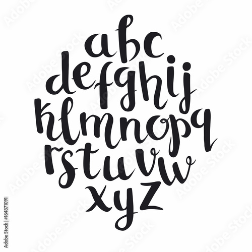 Modern Calligraphy Lowercase Alphabet Handdrawn Abc Lettering Line Script  Font Stock Vector by ©juzticecreative 253647828