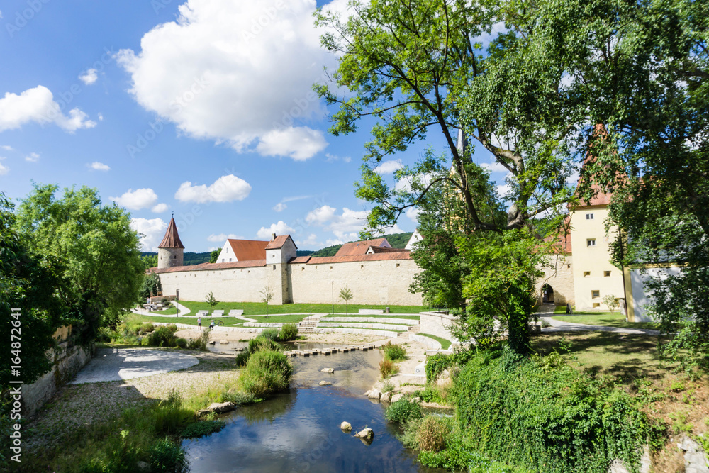 Fototapeta premium Stadtmauer Stadtbefestigung Mauer Greding bayern mittelfranken