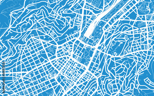 Vector city map of Stuttgart, Gernamy