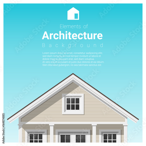 Elements of architecture background with a small house , vector ,illustration 