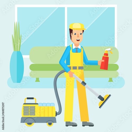 service man in flat