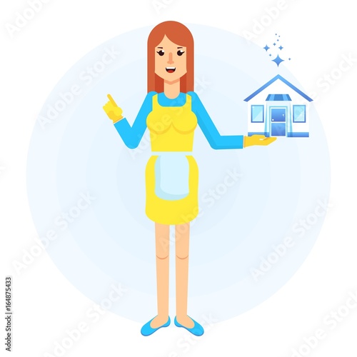 service woman clean house
