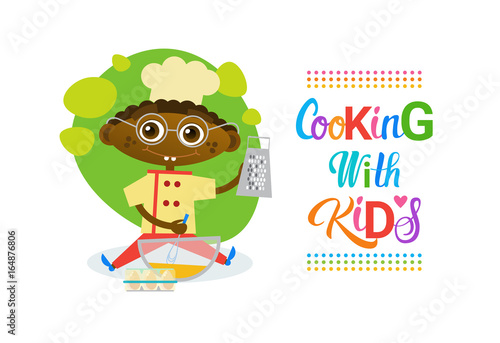 Cooking With Kids Children Culinary Classes Hobby Development Vector Illustration