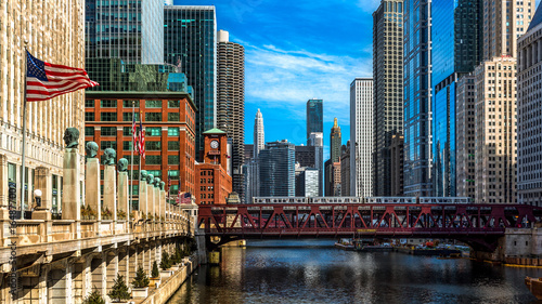 Chicago viewed from the Franklin Street bridge
