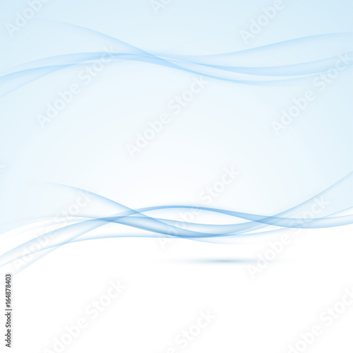 Blue abstract swoosh smoke border background. Futuristic halftone graphic wind lines