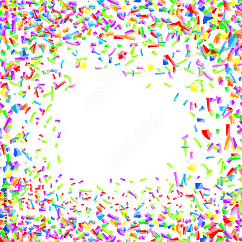 Bright childish merry colorful confetti background