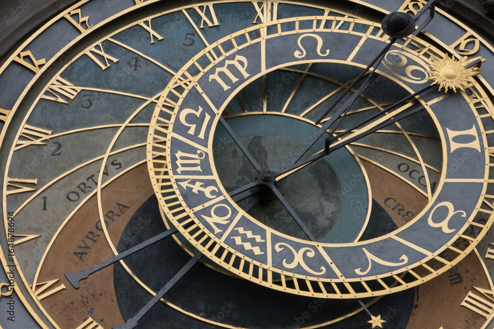 Prague Astronomical Clock (Orloj) in the City's Historic Old Town Section