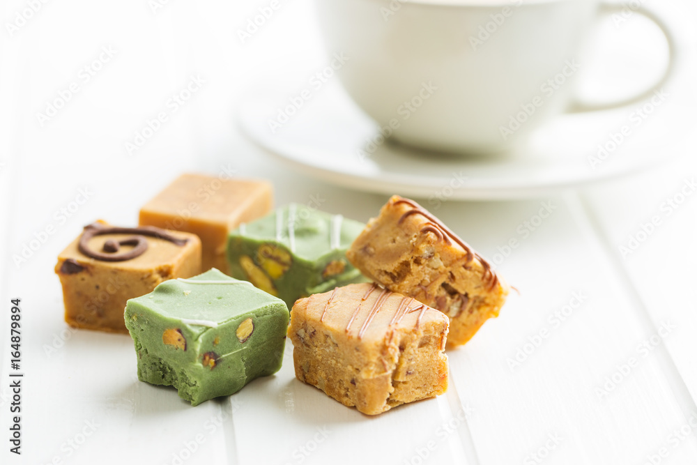 Colorful caramel candies. Colorful caramel candies.
