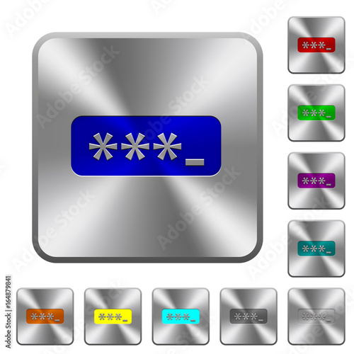 PIN code rounded square steel buttons