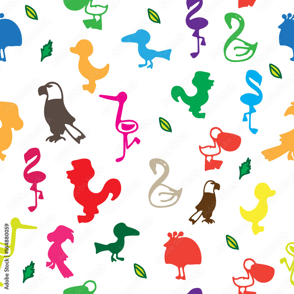 Cute animals in different colors seamless pattern Cute animals in different colors seamless pattern