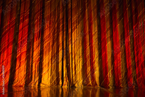 The curtain in the theater.