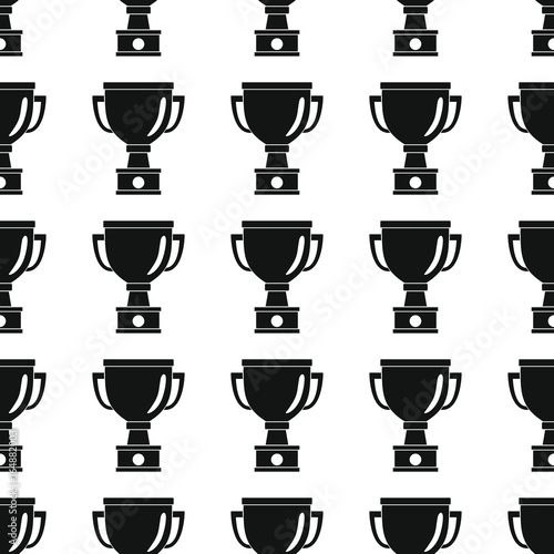 Awards sport winner black simple silhouette cup vector seamless pattern. Silhouette stylish texture. Repeating awards seamless pattern background for winner sport design and web