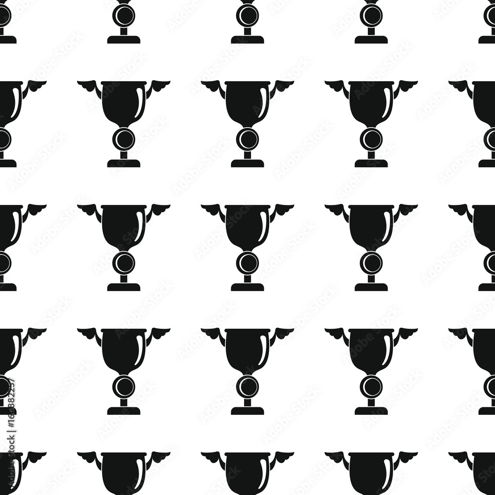Awards sport winner black simple silhouette cup vector seamless pattern. Silhouette stylish texture. Repeating awards seamless pattern background for winner sport design and web Awards sport winner black simple silhouette cup vector seamless pattern. Silhouette stylish texture. Repeating awards seamless pattern background for winner sport design and web