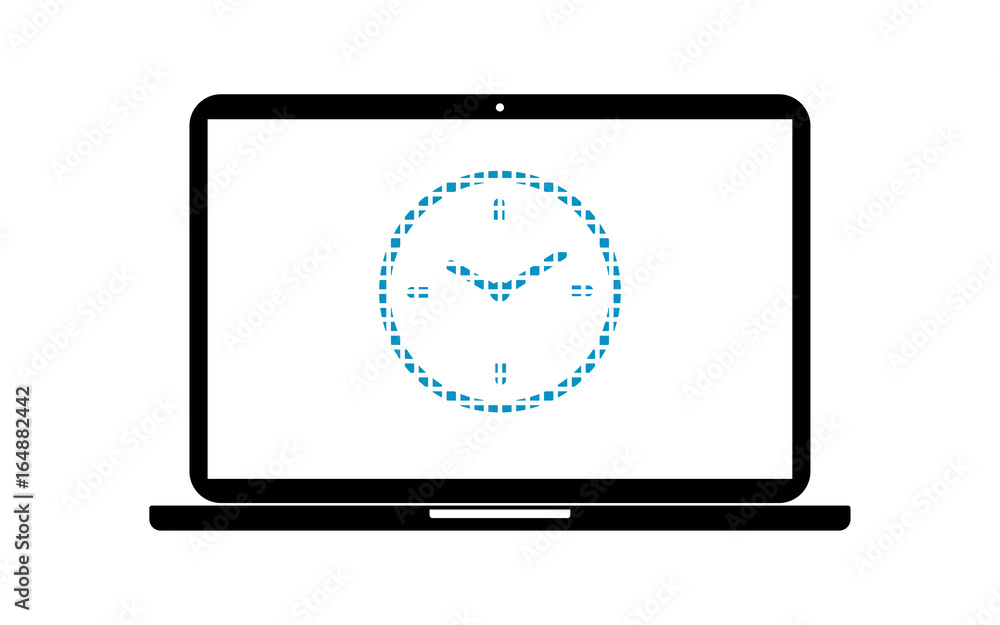 Pixel Icon Laptop - Uhr