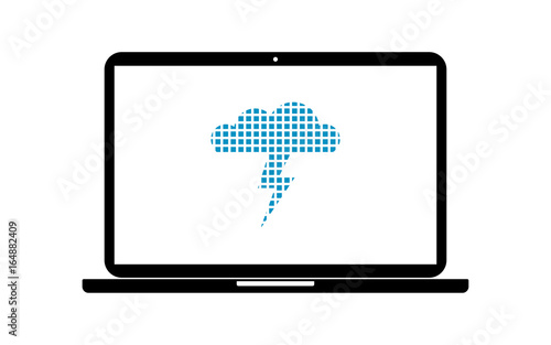 Pixel Icon Laptop - Gewitterwolke