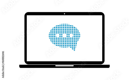 Pixel Icon Laptop - Sprechblase
