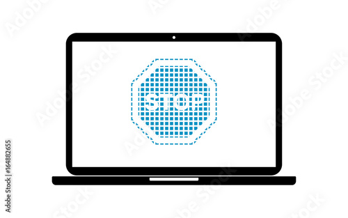 Pixel Icon Laptop - Stoppschild
