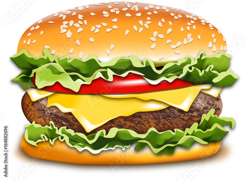 hamburger illüstrasyon