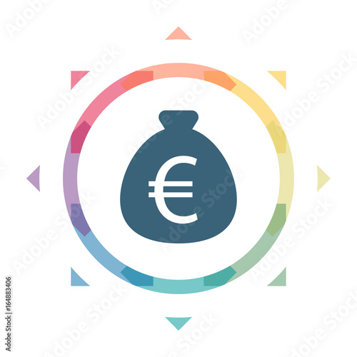 buntes Symbol - Geldsack Euro