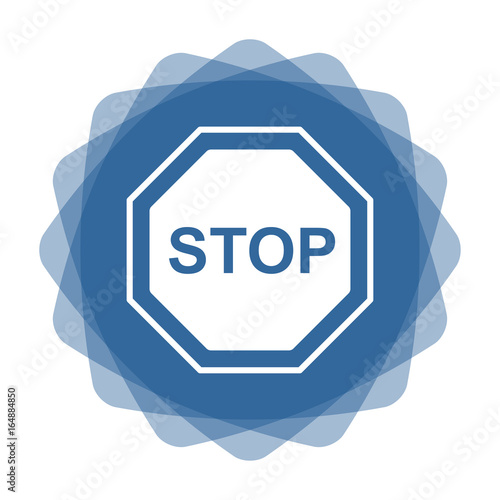 App Icon blau Stopschild