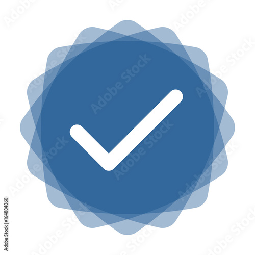 App Icon blau Haken