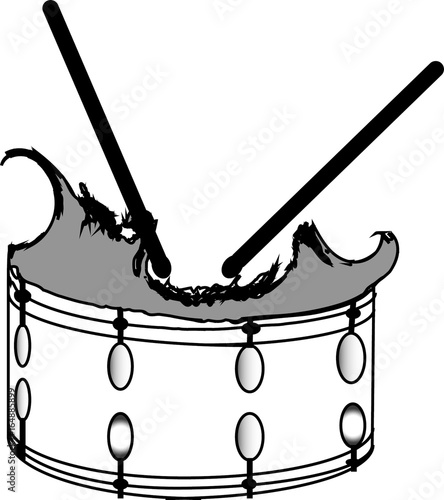 broken snare drum-vector