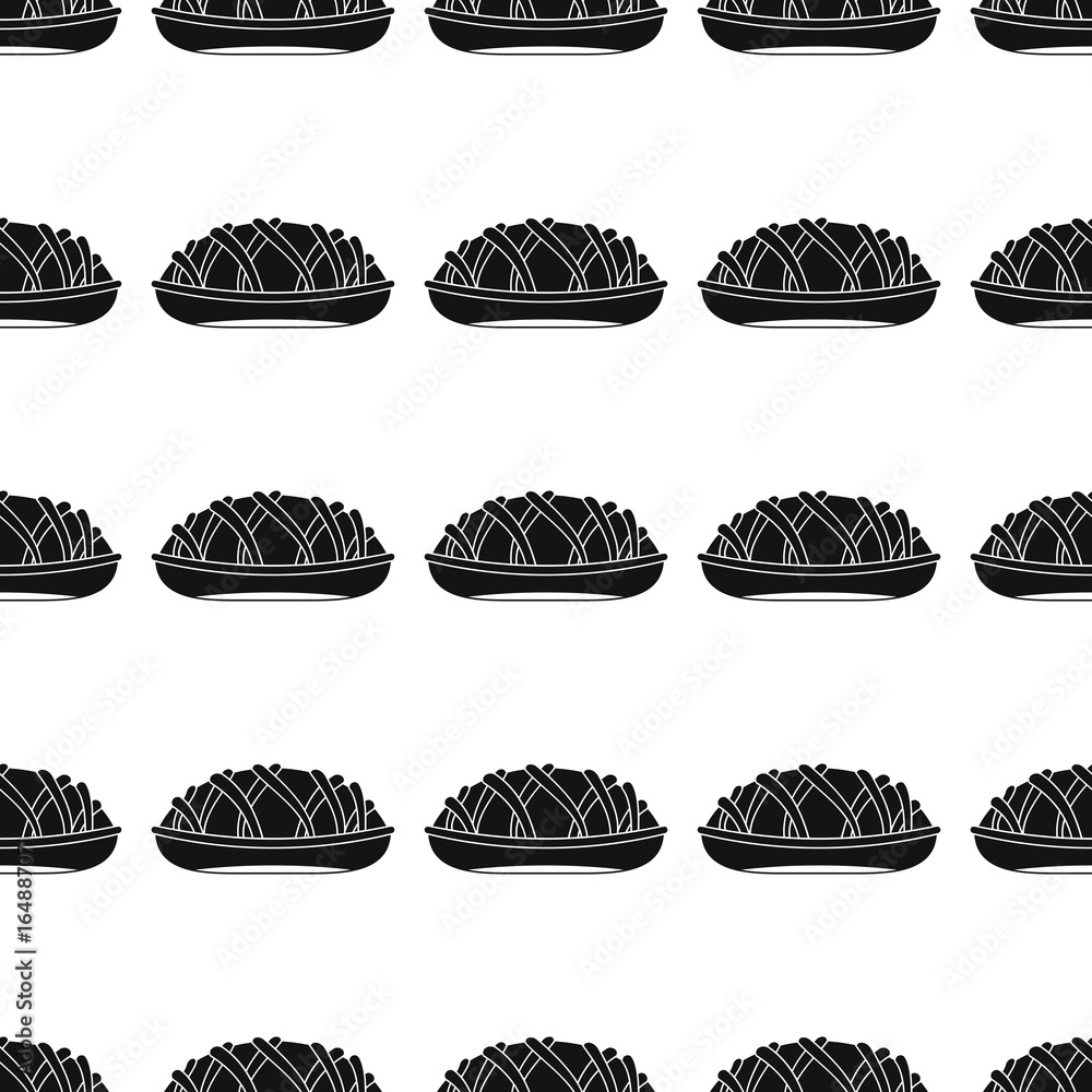Pie bakery product black simple silhouette vector seamless pattern, silhouette stylish texture. Repeating Pie seamless pattern background for bakery design and web