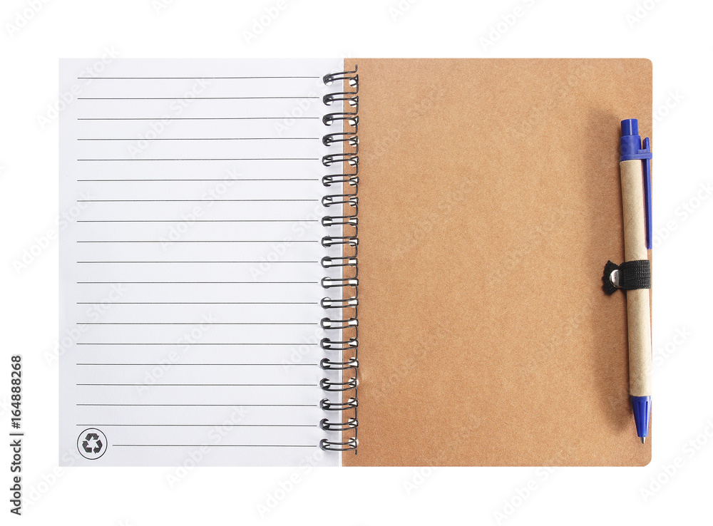 Note book with pen, isolated on white Note book with pen, isolated on white