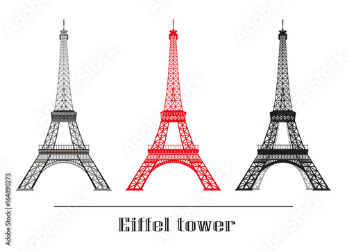 Set of vector Eiffel tower