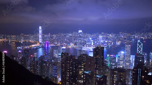 Wallpaper Mural 4k, panoramic night view Hong Kong from peak Victoria, Hong Kong, China Torontodigital.ca