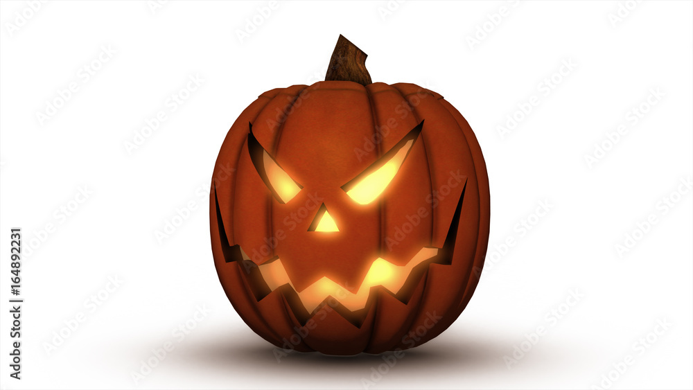 Scary Jack O Lantern halloween pumpkin, 3d illustration Scary Jack O Lantern halloween pumpkin, 3d illustration