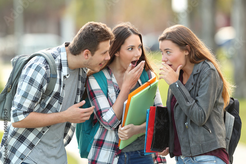 Gossip students telling secrets