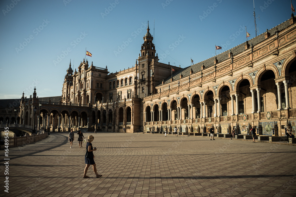 Plaza de Espana, City Hall in Seville, Spain, Europe