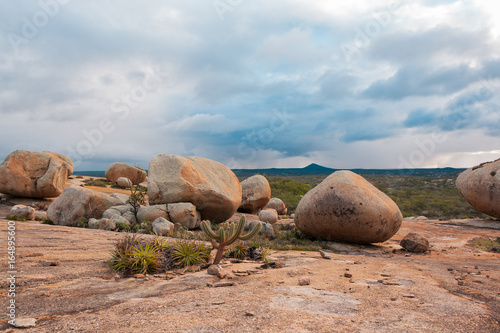 The Lajedo de Pai Mateus is a famous rock formation in the caatinga (Brazilian ecoregion) in Cabaceiras, Paraiba, Brazil