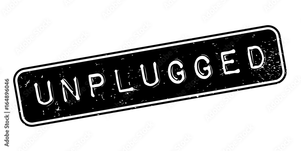 Unplugged rubber stamp. Grunge design with dust scratches. Effects can be easily removed for a clean, crisp look. Color is easily changed. Unplugged rubber stamp. Grunge design with dust scratches. Effects can be easily removed for a clean, crisp look. Color is easily changed.