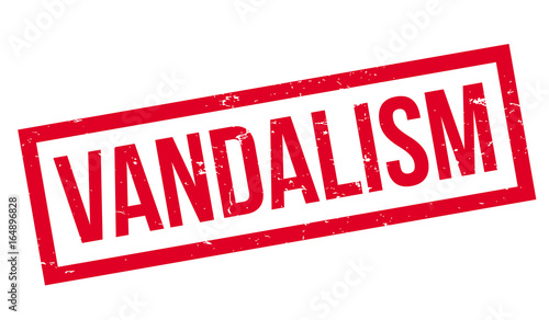 Vandalism rubber stamp. Grunge design with dust scratches. Effects can be easily removed for a clean, crisp look. Color is easily changed.