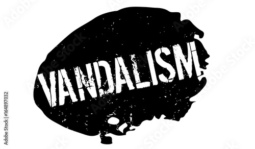 Vandalism rubber stamp. Grunge design with dust scratches. Effects can be easily removed for a clean, crisp look. Color is easily changed.