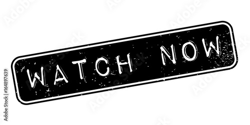 Watch Now rubber stamp. Grunge design with dust scratches. Effects can be easily removed for a clean, crisp look. Color is easily changed.