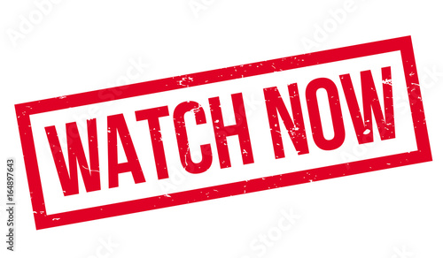 Watch Now rubber stamp. Grunge design with dust scratches. Effects can be easily removed for a clean, crisp look. Color is easily changed.