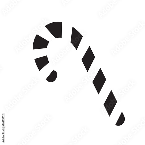 Isolated silhouette of a christmas candy cane, Vector illustration