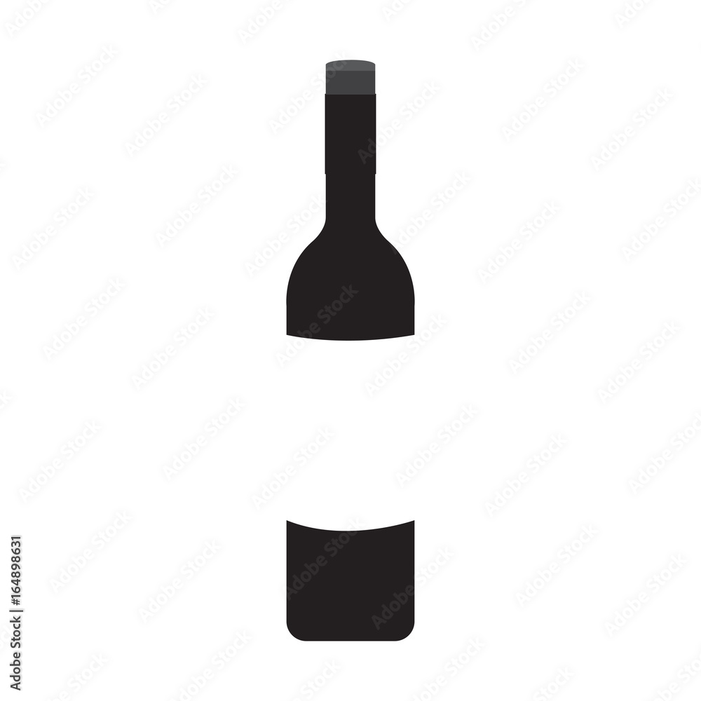 Isolated unlabeled wine bottle on a white background, Vector illustration Isolated unlabeled wine bottle on a white background, Vector illustration