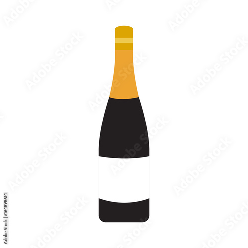 Isolated unlabeled wine bottle on a white background, Vector illustration