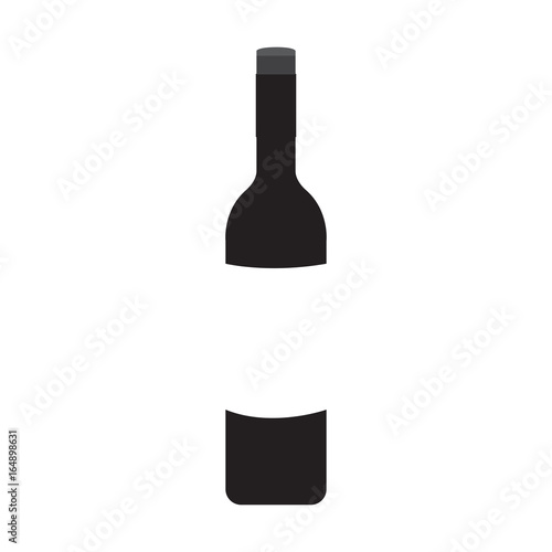 Isolated unlabeled wine bottle on a white background, Vector illustration