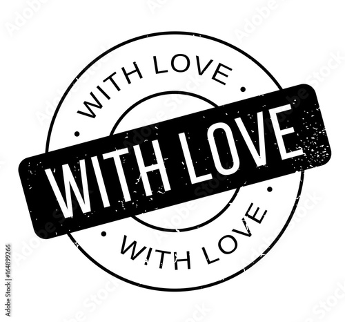 With Love rubber stamp. Grunge design with dust scratches. Effects can be easily removed for a clean, crisp look. Color is easily changed.