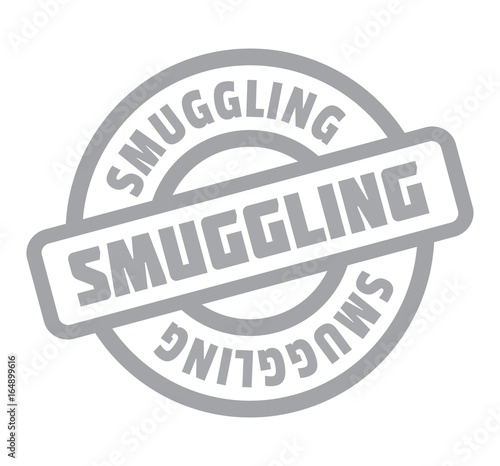 Smuggling rubber stamp. Grunge design with dust scratches. Effects can be easily removed for a clean, crisp look. Color is easily changed.