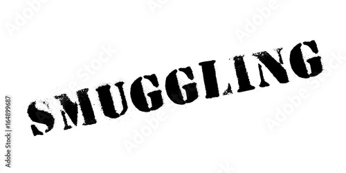 Smuggling rubber stamp. Grunge design with dust scratches. Effects can be easily removed for a clean, crisp look. Color is easily changed.