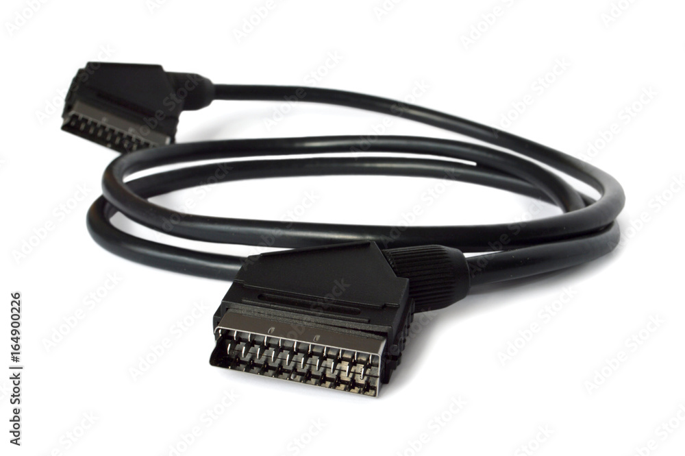 Scart cable isolated on white background Scart cable isolated on white background