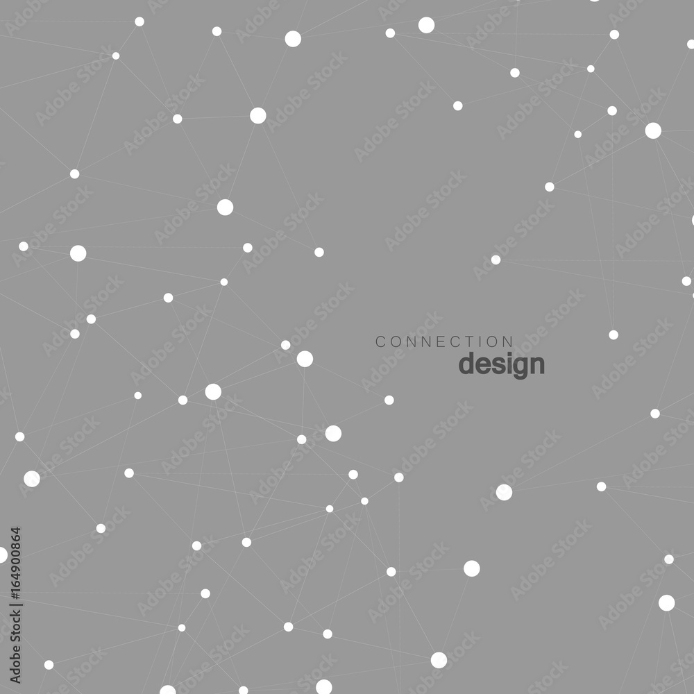 Fototapeta premium Abstract connect polygonal network background with dots and lines